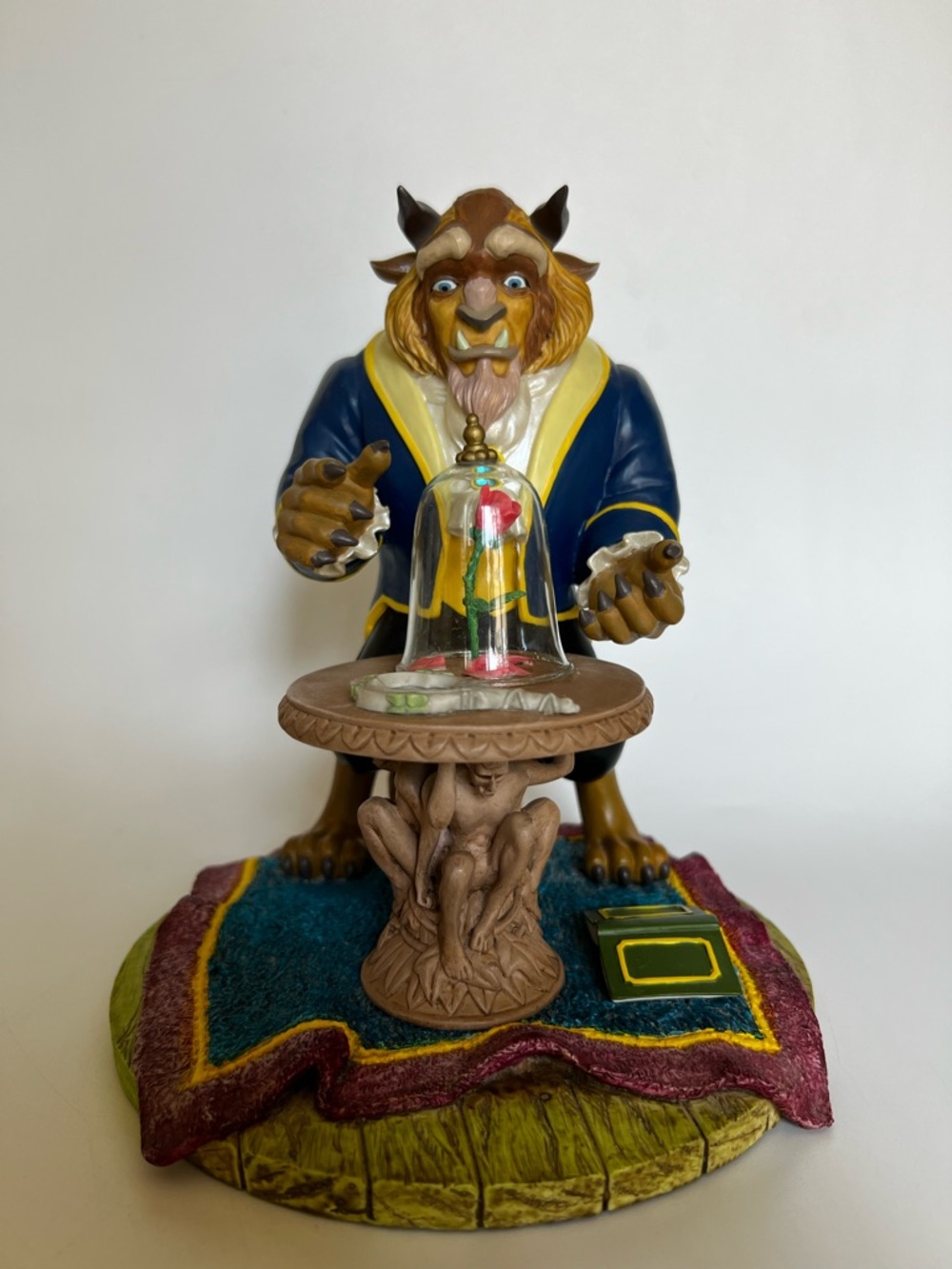 Disney The Beast With Rose Figurine 7.5" Beauty and the Beast Figure Resin Rare